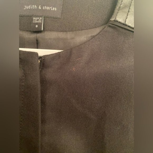 SOLD Judith + Charles Made in Canada Leather and Wool Blazer - Picture 8 of 9